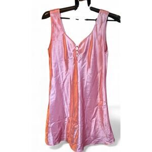 VTG 90’S Satin And Beaux Double Satin Lingerie Night Gown Pink Size Large